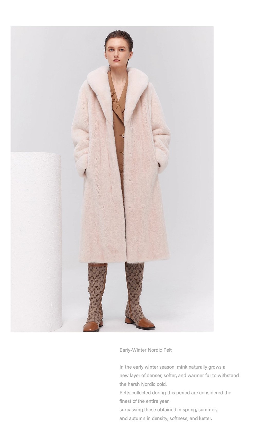 women’s luxury velvet mink fur coat – winter premium collection