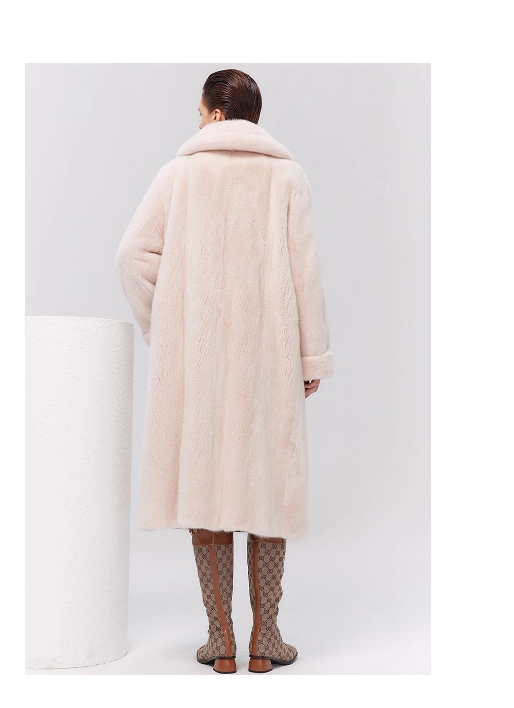 women’s luxury velvet mink fur coat – winter premium collection