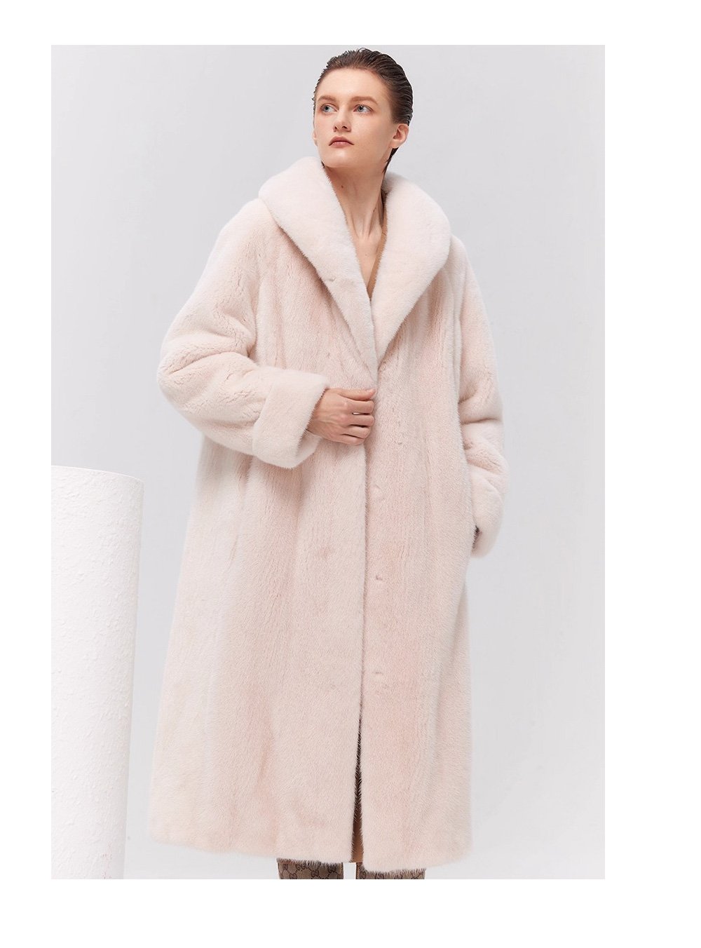 women’s luxury velvet mink fur coat – winter premium collection