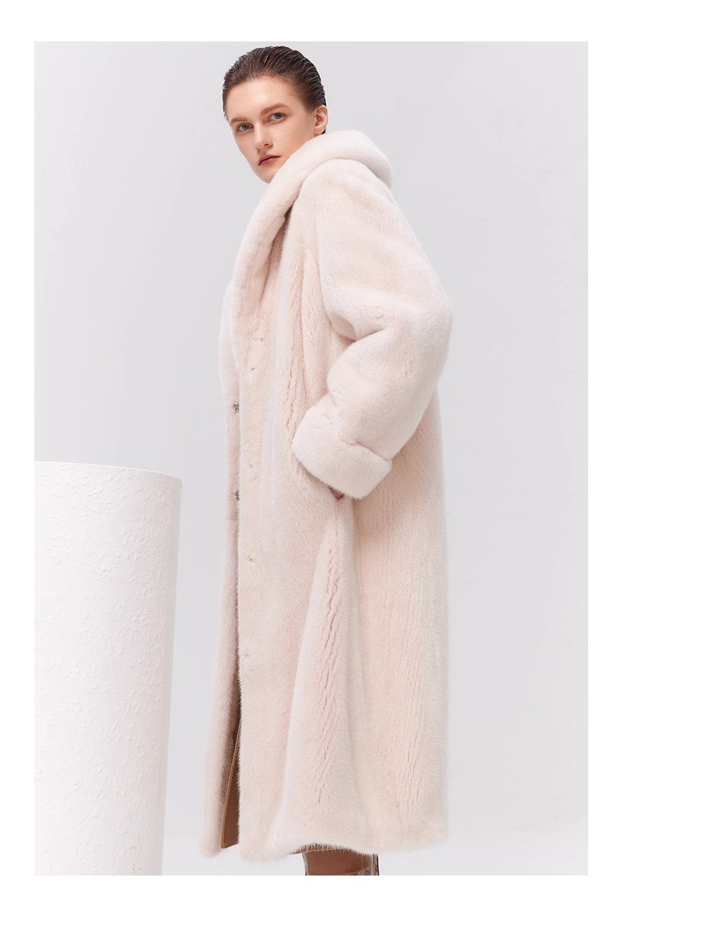 women’s luxury velvet mink fur coat – winter premium collection