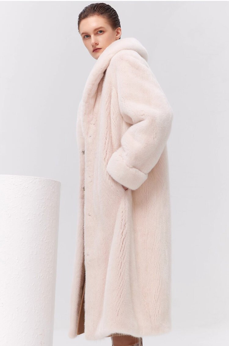 women’s luxury velvet mink fur coat – winter premium collection