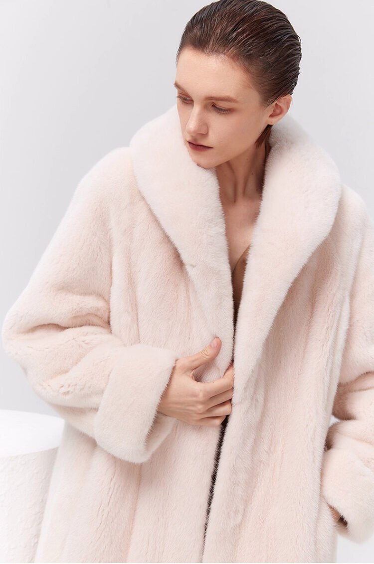 women’s luxury velvet mink fur coat – winter premium collection