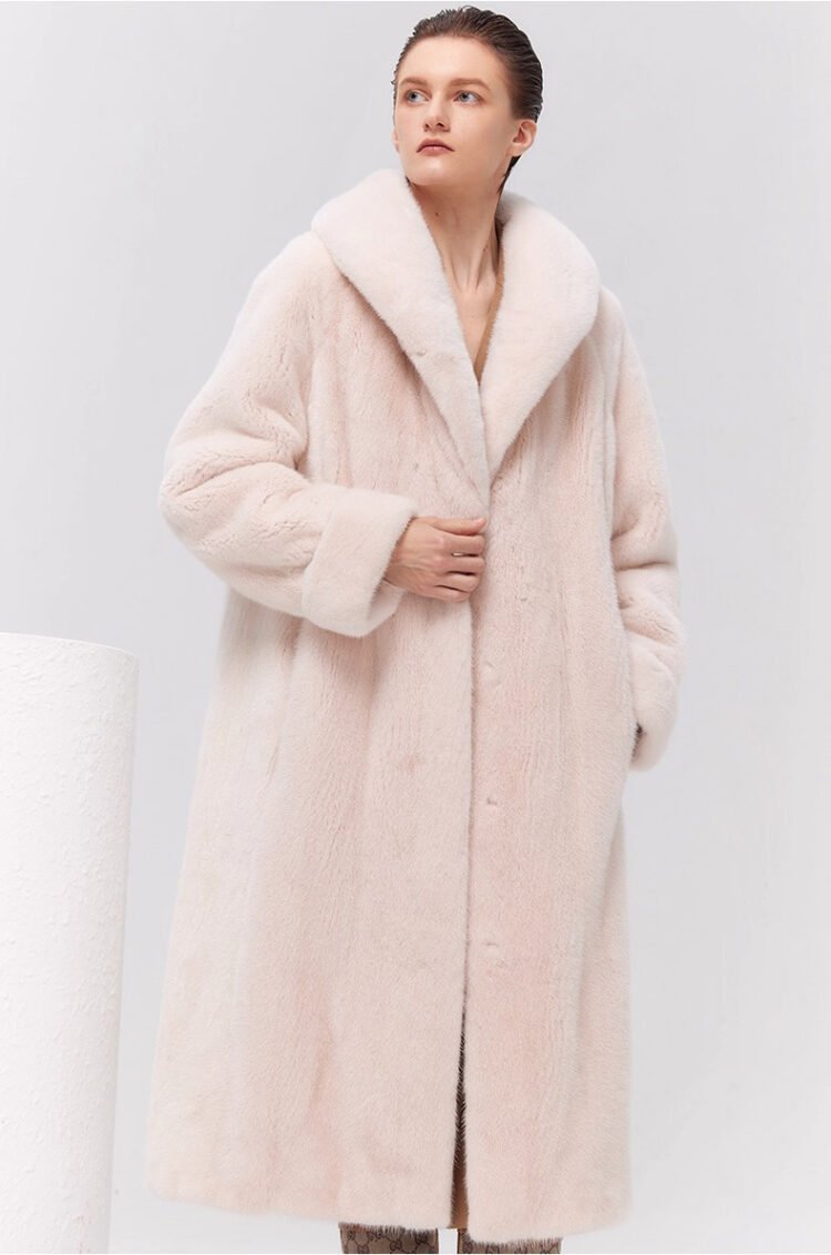 women’s luxury velvet mink fur coat – winter premium collection