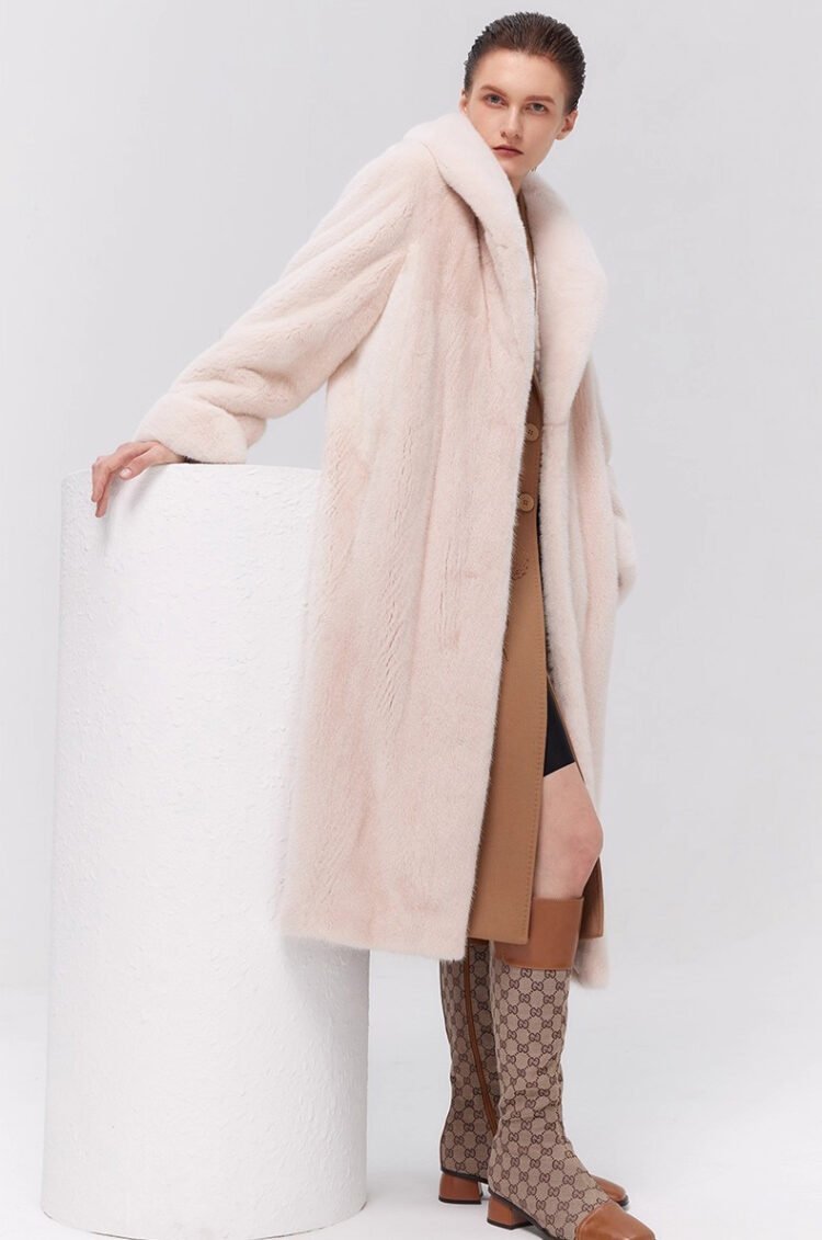 women’s luxury velvet mink fur coat – winter premium collection