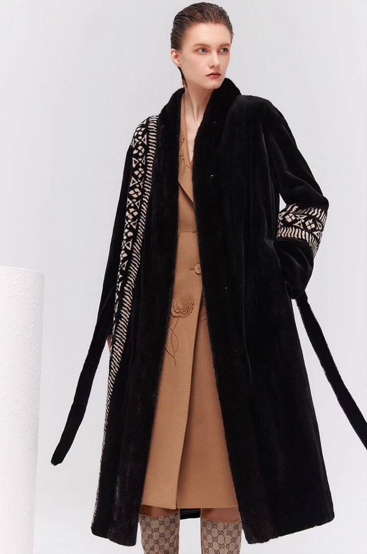 women’s luxury velvet mink fur coat – winter premium collection