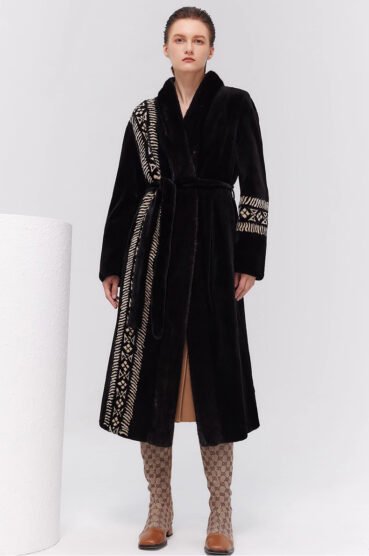 women’s luxury velvet mink fur coat – winter premium collection