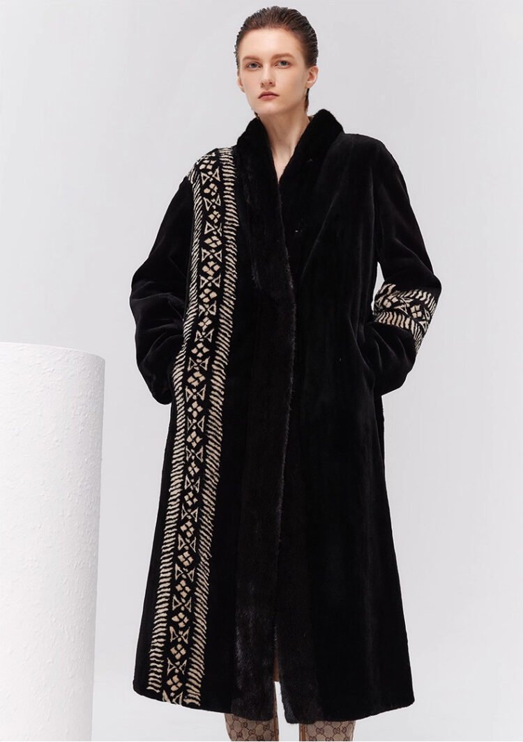 women’s luxury velvet mink fur coat – winter premium collection