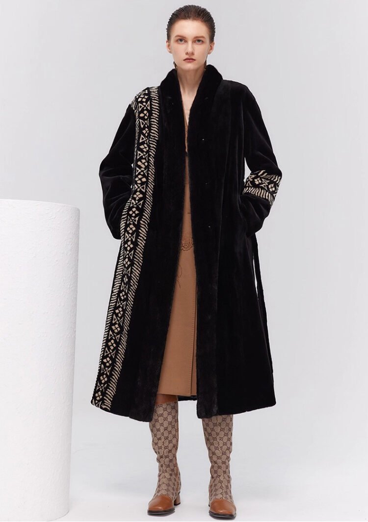women’s luxury velvet mink fur coat – winter premium collection