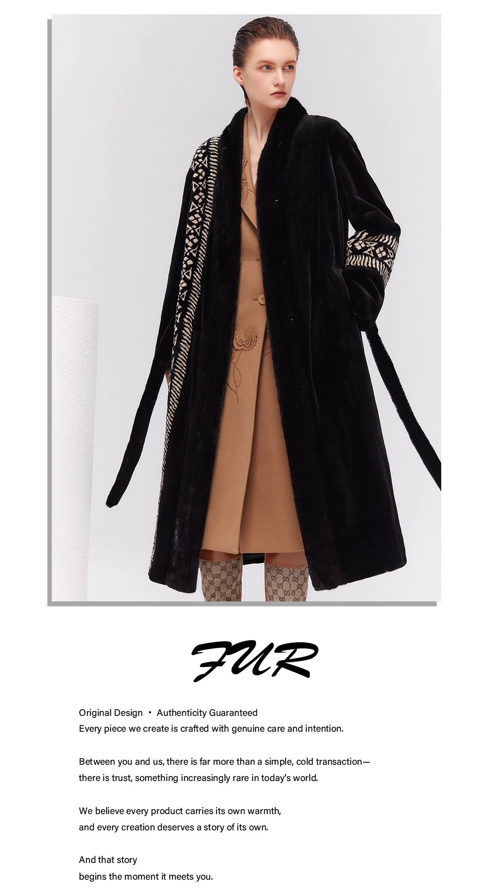 women’s luxury velvet mink fur coat – winter premium collection