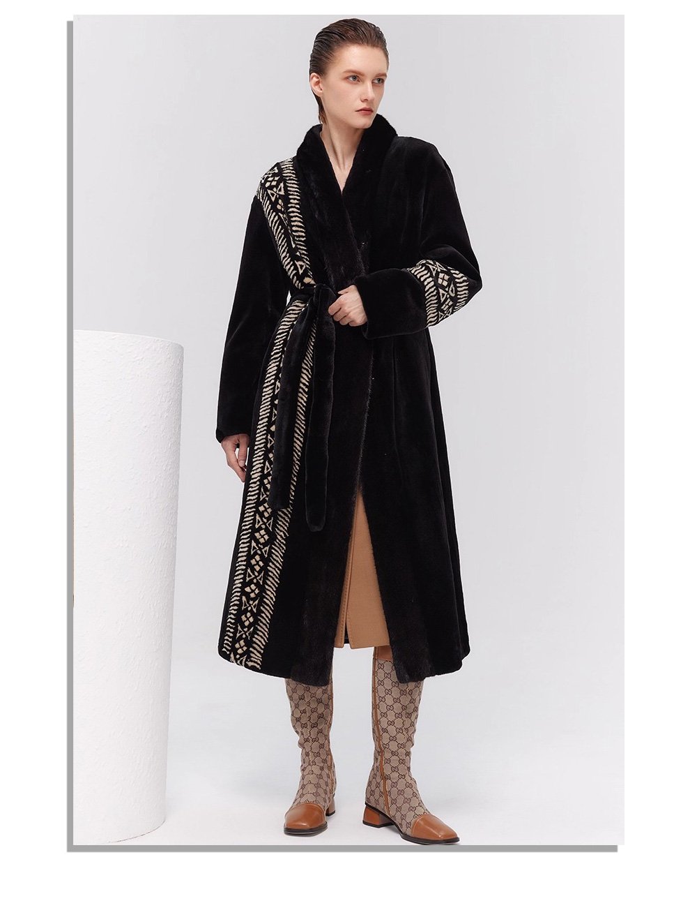 women’s luxury velvet mink fur coat – winter premium collection