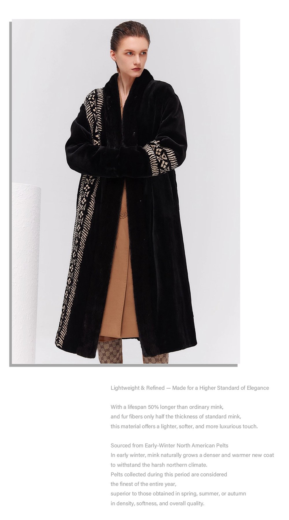women’s luxury velvet mink fur coat – winter premium collection