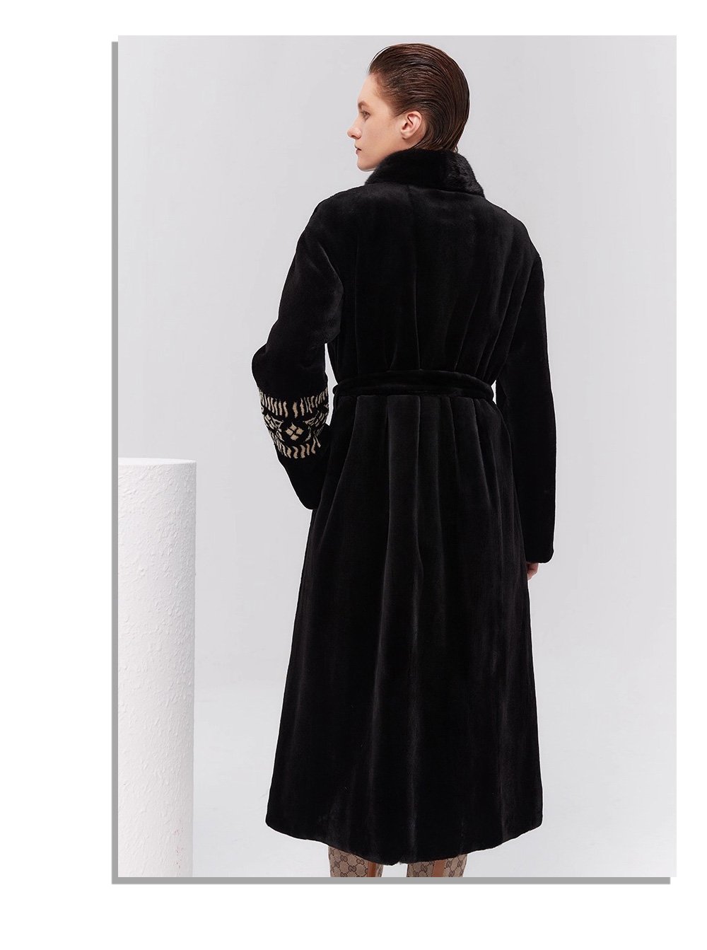 women’s luxury velvet mink fur coat – winter premium collection
