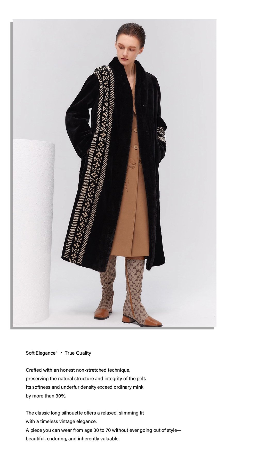 women’s luxury velvet mink fur coat – winter premium collection