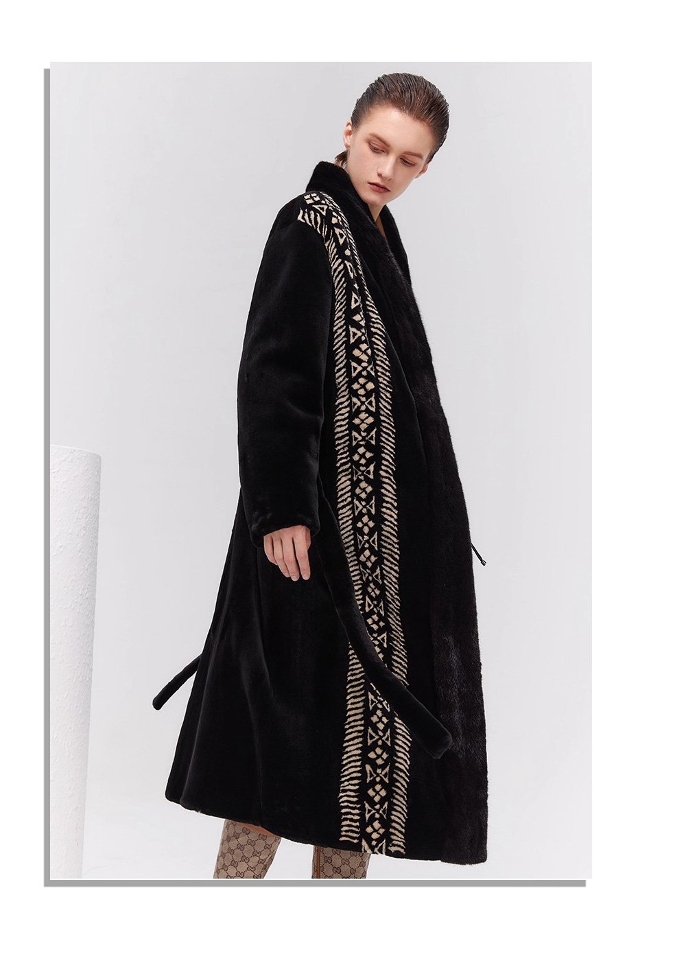 women’s luxury velvet mink fur coat – winter premium collection