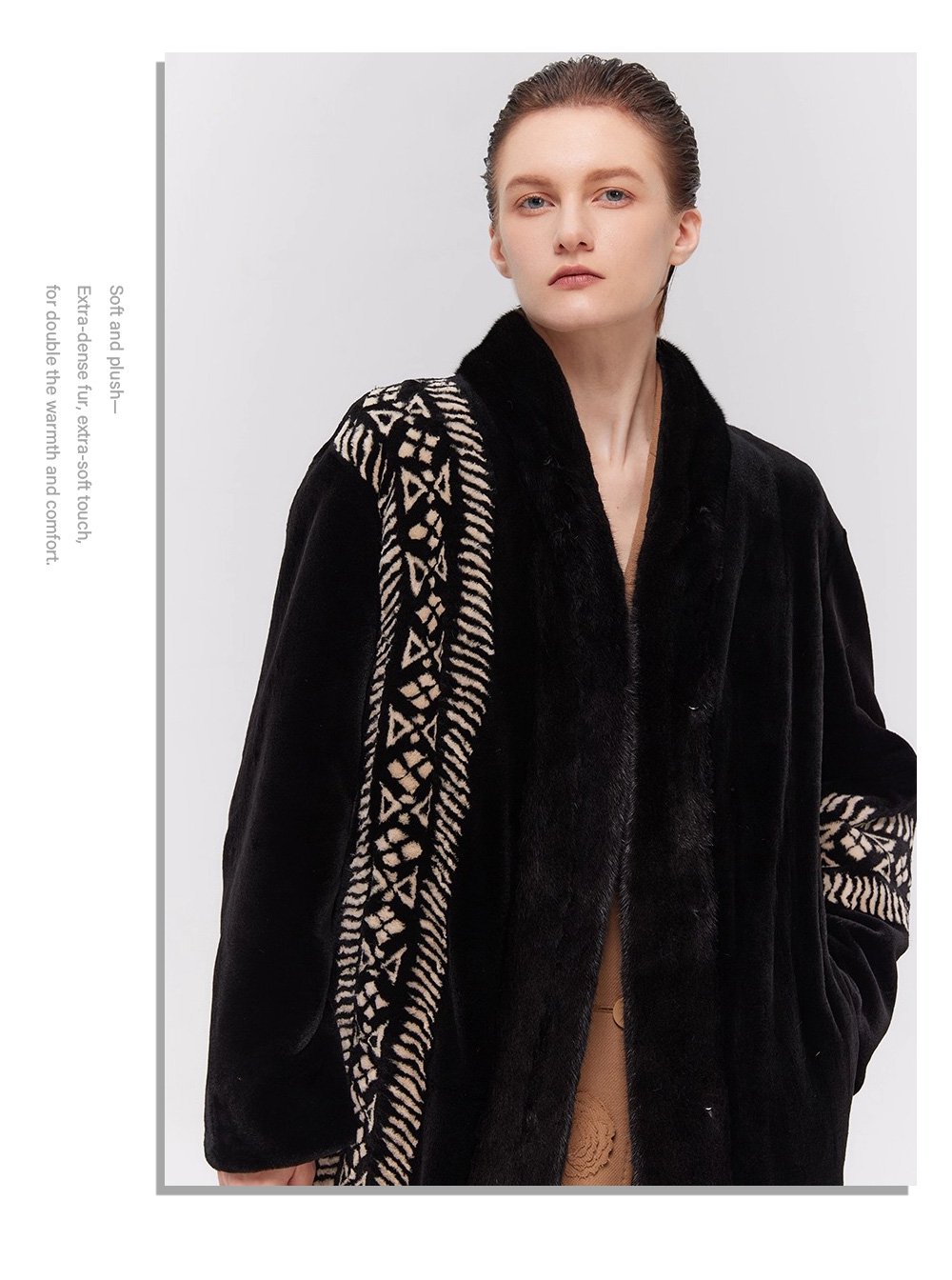 women’s luxury velvet mink fur coat – winter premium collection