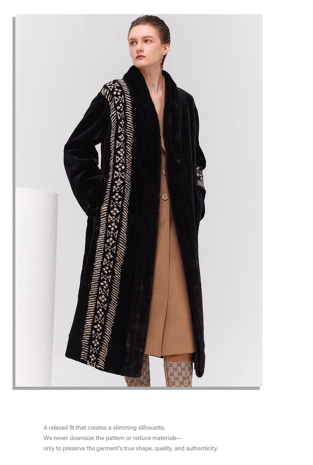 women’s luxury velvet mink fur coat – winter premium collection