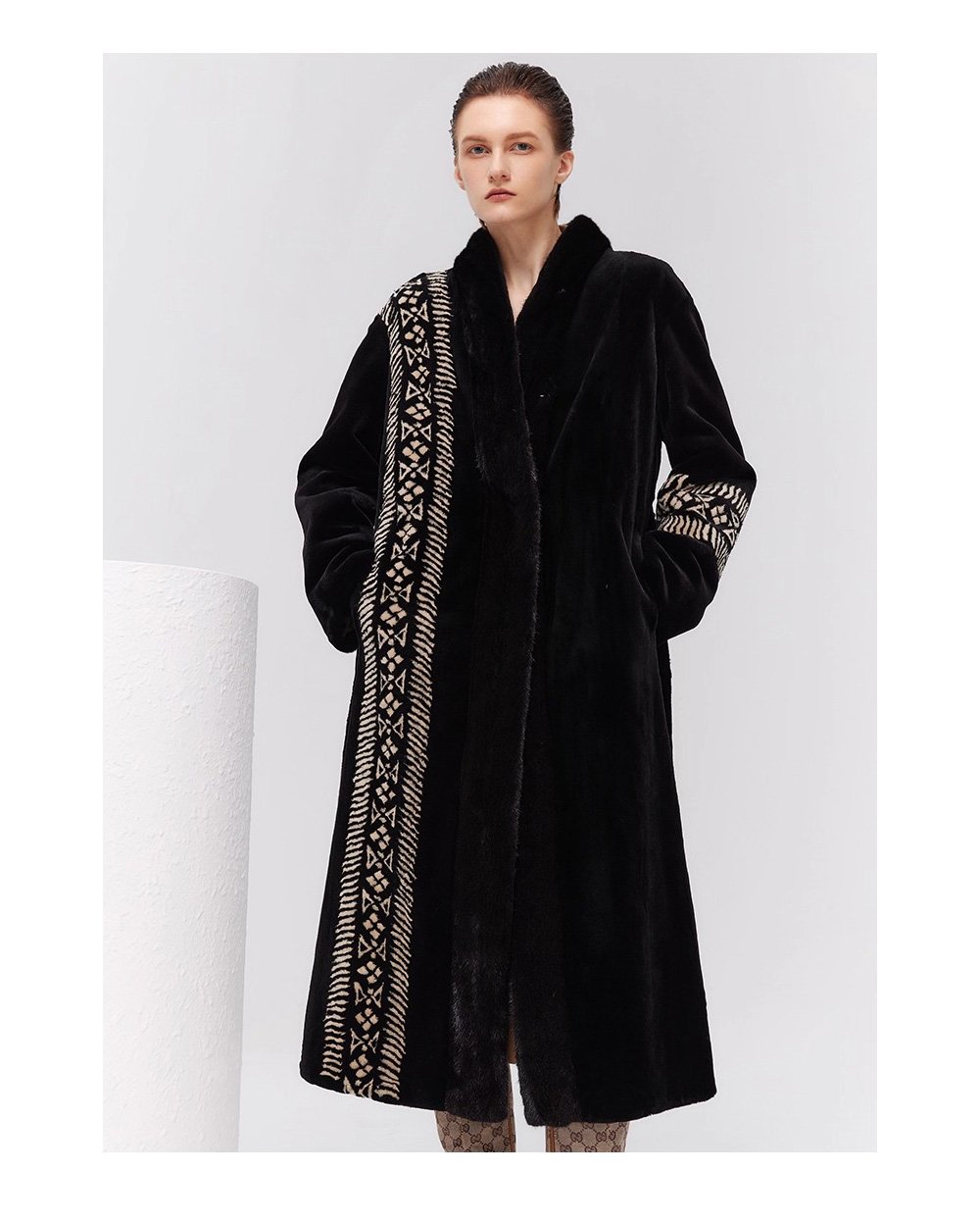 women’s luxury velvet mink fur coat – winter premium collection