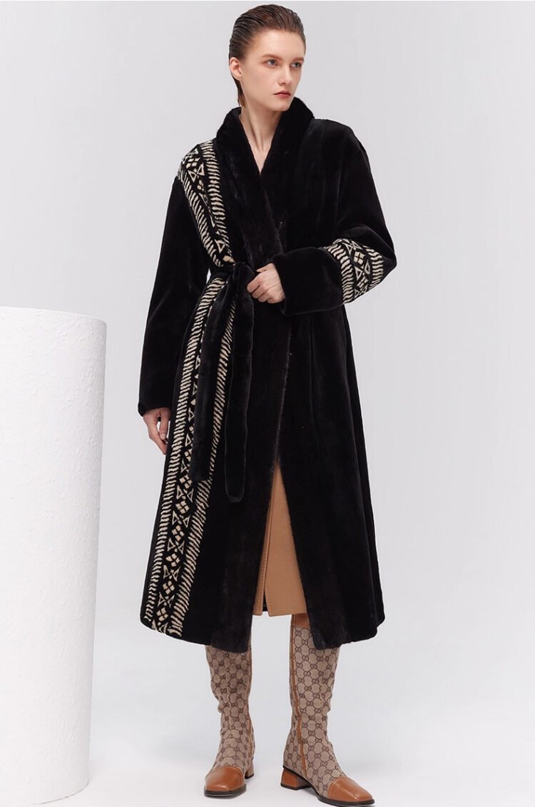 women’s luxury velvet mink fur coat – winter premium collection
