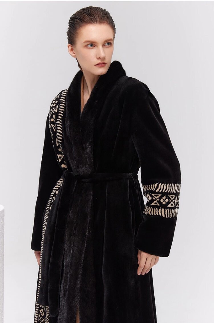 women’s luxury velvet mink fur coat – winter premium collection