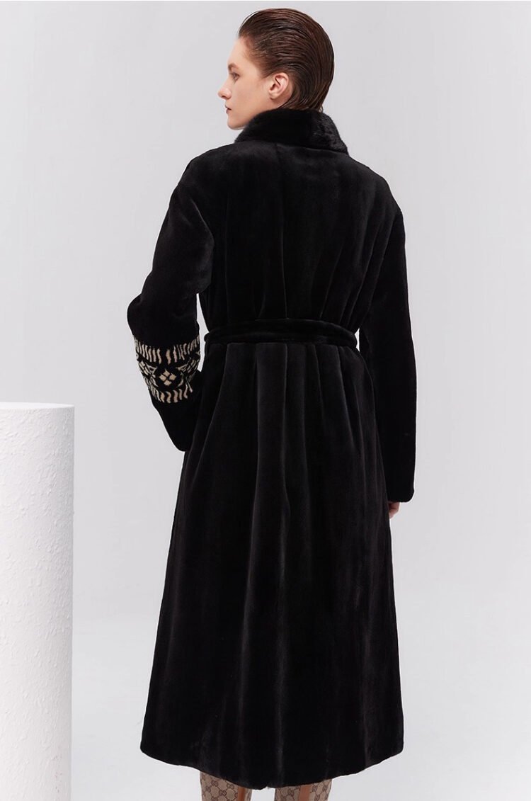 women’s luxury velvet mink fur coat – winter premium collection