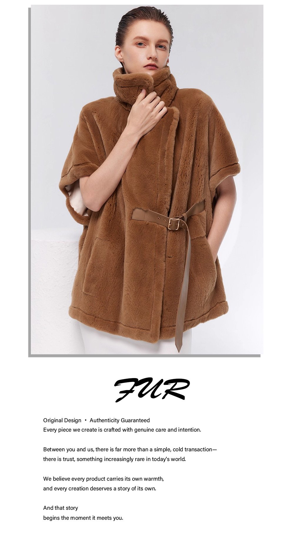 women’s luxury mink fleece coat – original designer winter collection