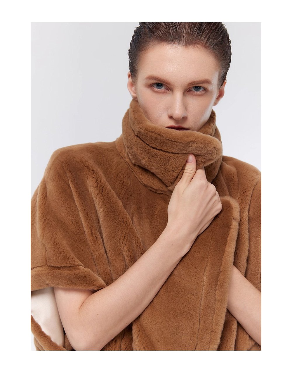 women’s luxury mink fleece coat – original designer winter collection