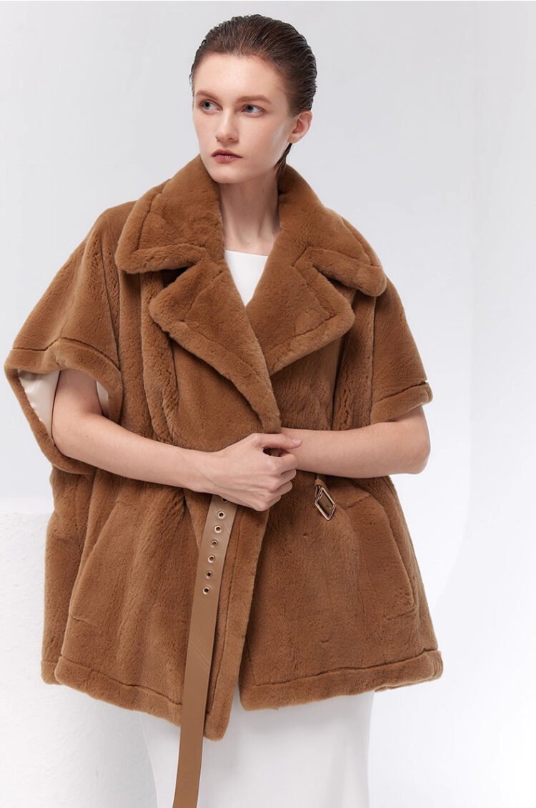 women’s luxury mink fleece coat – original designer winter collection