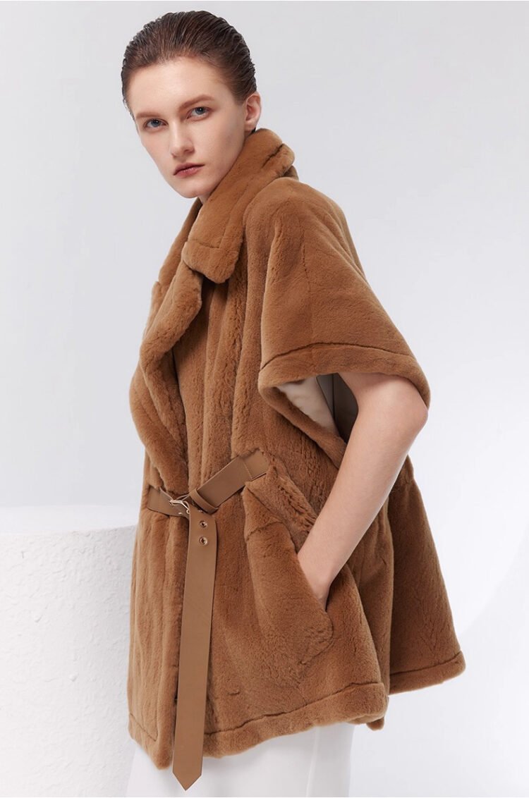 women’s luxury mink fleece coat – original designer winter collection