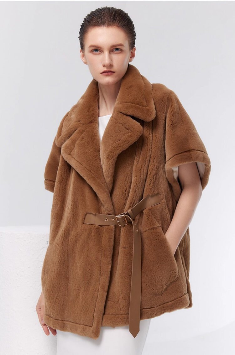women’s luxury mink fleece coat – original designer winter collection