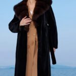 women’s full pelt mink fur coat – purple mink collar, fashionable & youthful, winter new collection