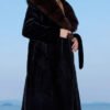women’s full pelt mink fur coat – purple mink collar, fashionable & youthful, winter new collection
