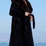 women’s full pelt mink fur coat – purple mink collar, fashionable & youthful, winter new collection