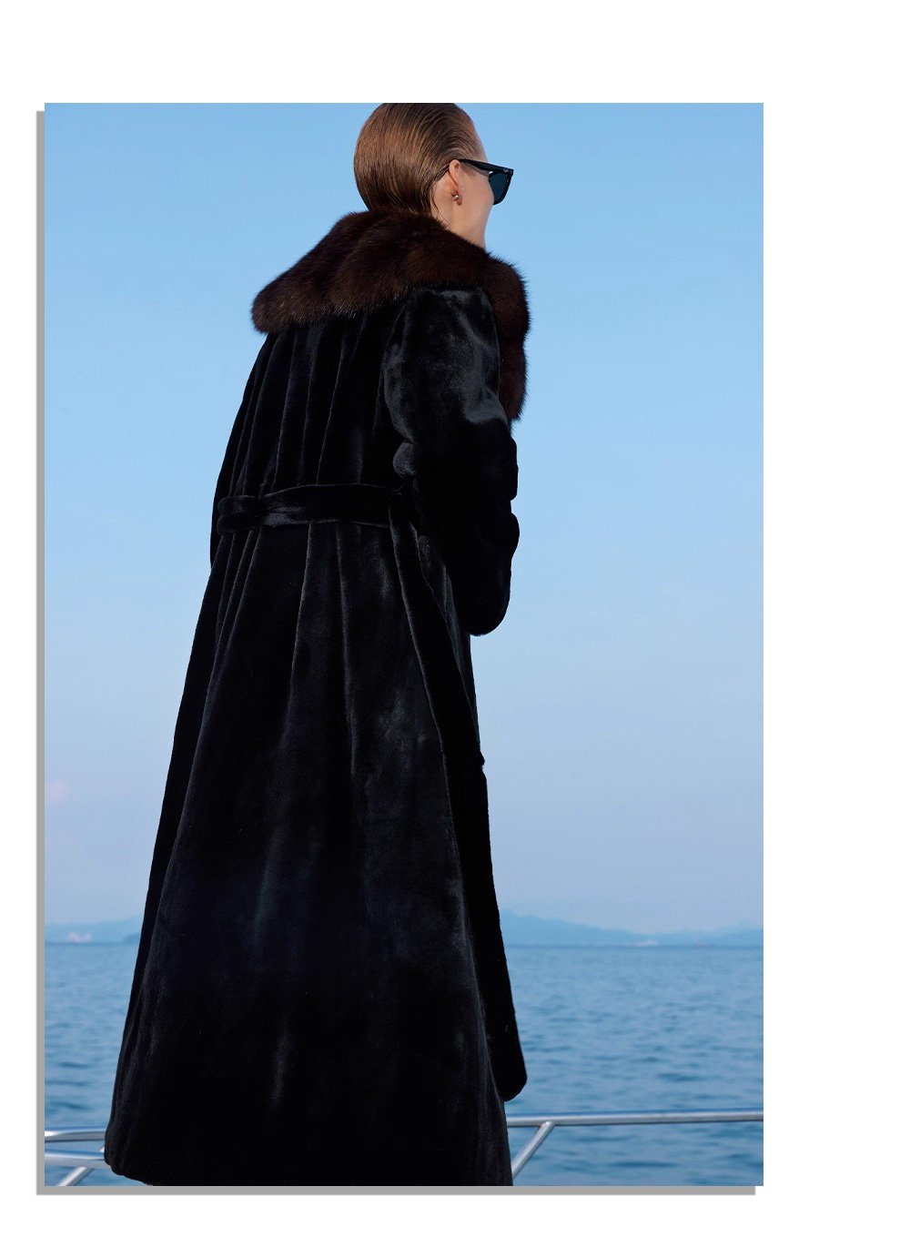 women’s full pelt mink fur coat – purple mink collar, fashionable & youthful, winter new collection