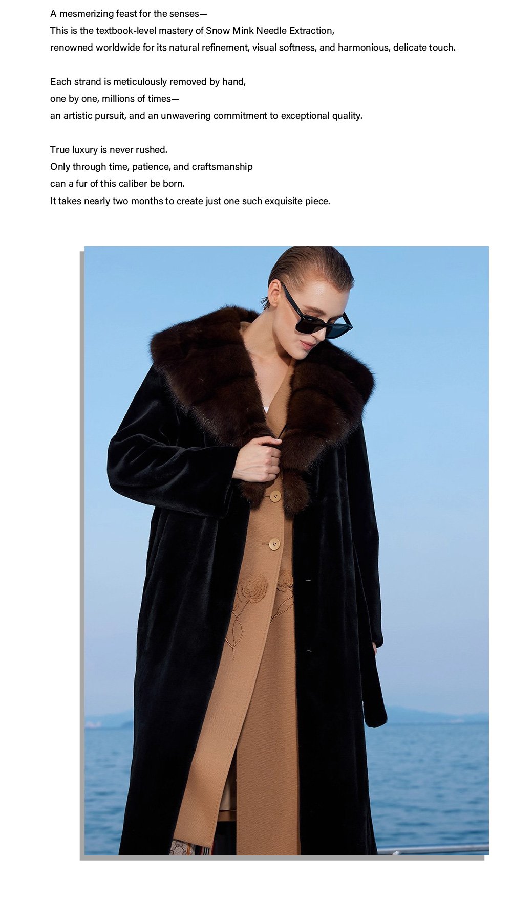 women’s full pelt mink fur coat – purple mink collar, fashionable & youthful, winter new collection