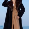 women’s full pelt mink fur coat – purple mink collar, fashionable & youthful, winter new collection