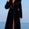 women’s full pelt mink fur coat – purple mink collar, fashionable & youthful, winter new collection