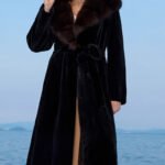 women’s full pelt mink fur coat – purple mink collar, fashionable & youthful, winter new collection