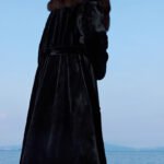 women’s full pelt mink fur coat – purple mink collar, fashionable & youthful, winter new collection