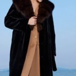 women’s full pelt mink fur coat – purple mink collar, fashionable & youthful, winter new collection