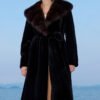 women’s full pelt mink fur coat – purple mink collar, fashionable & youthful, winter new collection