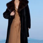 women’s full pelt mink fur coat – purple mink collar, fashionable & youthful, winter new collection