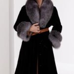 women’s luxury full pelt mink fur coat – imported mink with fox fur collar, new fashion collection