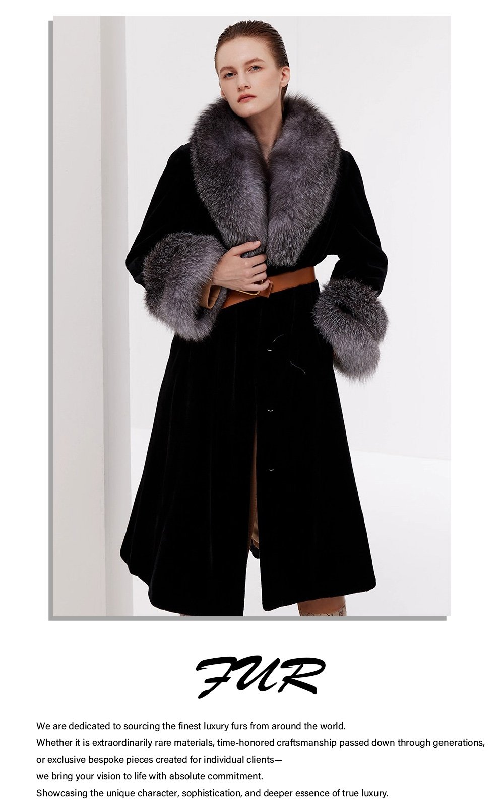 women’s luxury full pelt mink fur coat – imported mink with fox fur collar, new fashion collection