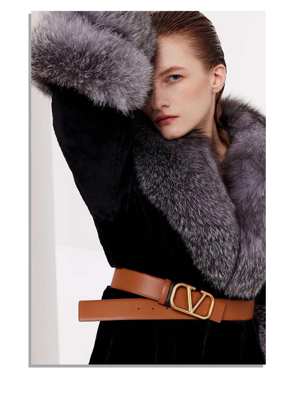women’s luxury full pelt mink fur coat – imported mink with fox fur collar, new fashion collection
