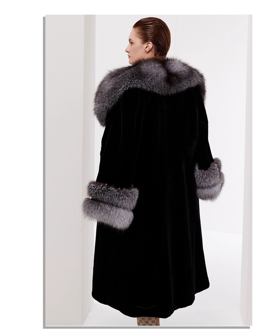 women’s luxury full pelt mink fur coat – imported mink with fox fur collar, new fashion collection