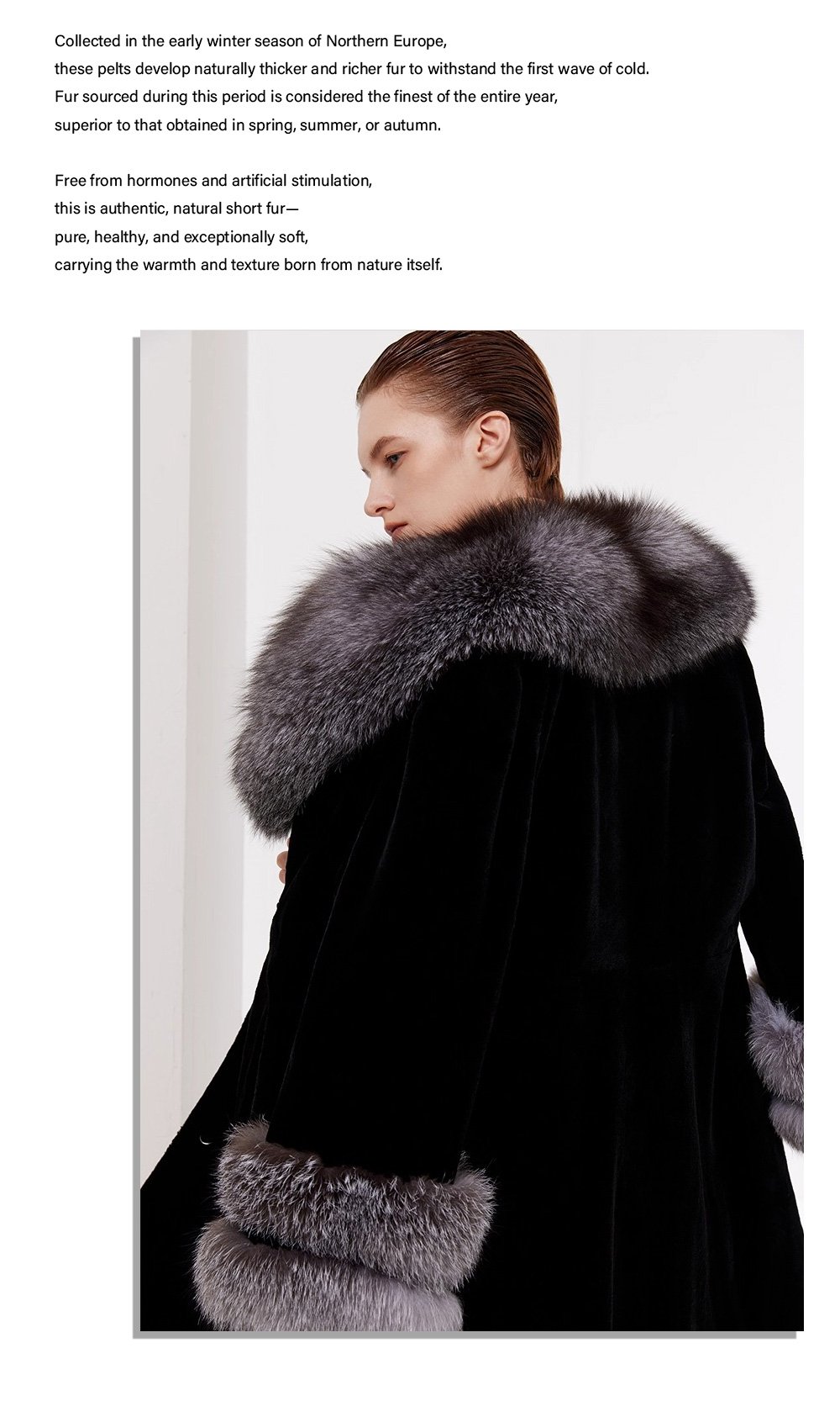 women’s luxury full pelt mink fur coat – imported mink with fox fur collar, new fashion collection