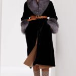 women’s luxury full pelt mink fur coat – imported mink with fox fur collar, new fashion collection