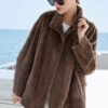 women’s luxury imported mink fur coat – original 3d check pattern, full pelt mink fleece, winter new collection