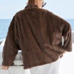 women’s luxury imported mink fur coat – original 3d check pattern, full pelt mink fleece, winter new collection