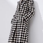 2025 luxury mink fur coat for women – classic checkered pattern